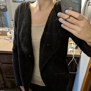 NWT Juicy Couture black Sherpa Cardigan - small